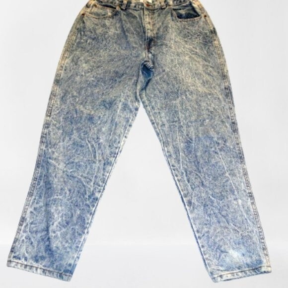 Chic Acid Wash High Waist Mom Jeans Sz 38" Waist x 29" Long - Picture 1 of 11